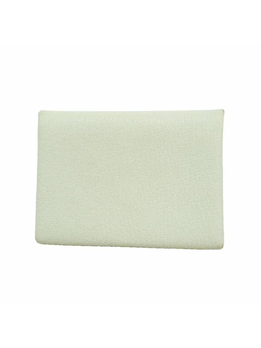 Hermes Coin Purse Calvi Duo Chevre Mysore Pearl Gray Silver